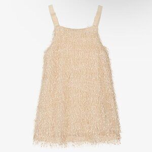 Monnalisa teen girls ivory fringed dress